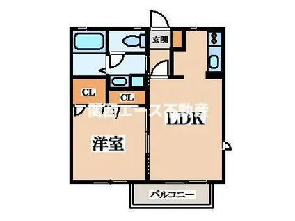 シャーメゾン島之内(1LDK/2階)の間取り写真
