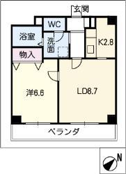 ラポーズK(1LDK/1階)の間取り写真