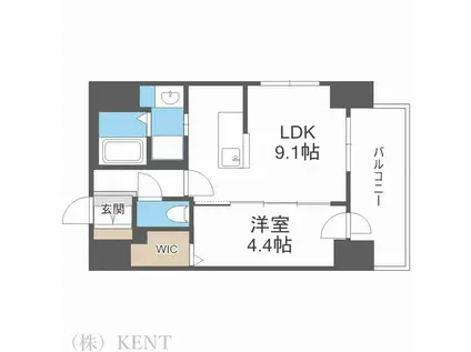 プライマル札幌桑園旧サムティ桑園レジデンス(1LDK/5階)の間取り写真