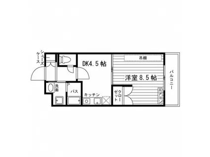 グロリオーサ仁川(1DK/2階)の間取り写真