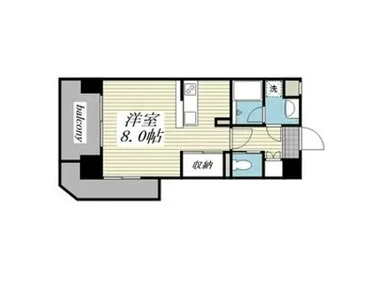 ヴィアーレ広瀬(ワンルーム/9階)の間取り写真