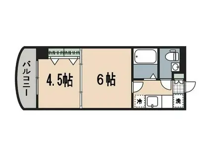 ロイヤルキャッスル(2K/10階)の間取り写真