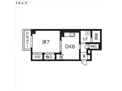 山名屋ビル(1DK/4階)の間取り写真