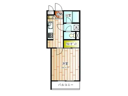 ラクーンレジデンス(1K/4階)の間取り写真