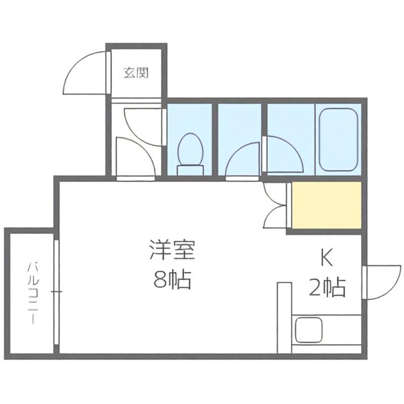 グランドール菊水(1K/3階)の間取り写真