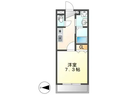 すまいるアンデリーナ(1K/1階)の間取り写真