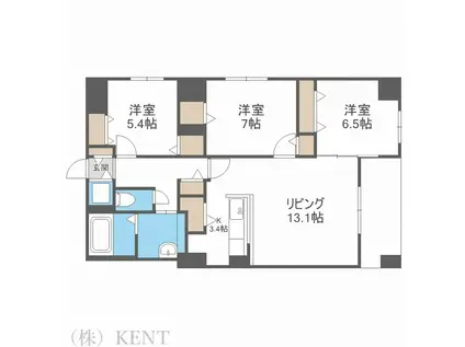 MODENA近代美術館(3LDK/6階)の間取り写真