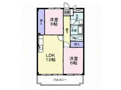 エスポアール PART1(2LDK/1階)の間取り写真
