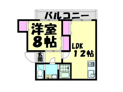 ジュネスボヌール高石(1LDK/3階)の間取り写真