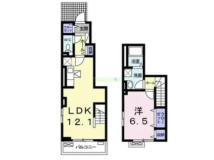 ショコラI(1LDK/1階)の間取り写真