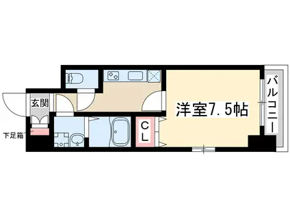 エスリード江坂垂水町(1K/4階)の間取り写真