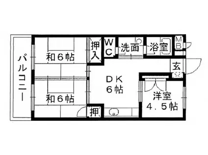 ベルガ中曽根(3DK/5階)の間取り写真