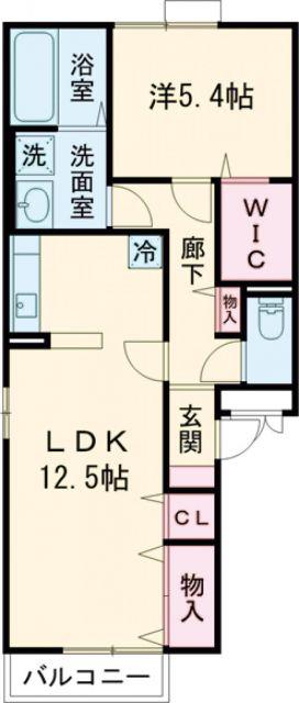 シェソワ鶴見緑地(1LDK/1階)の間取り写真