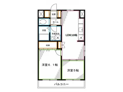 ARGUTA(2LDK/1階)の間取り写真