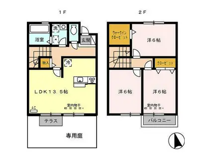 エムズファミリー(3LDK/1階)の間取り写真