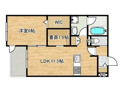 HEBEL MAISON 新城(1LDK/1階)の間取り写真