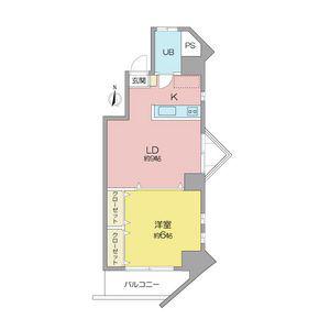 リバーサイドJ1(1LDK/5階)の間取り写真