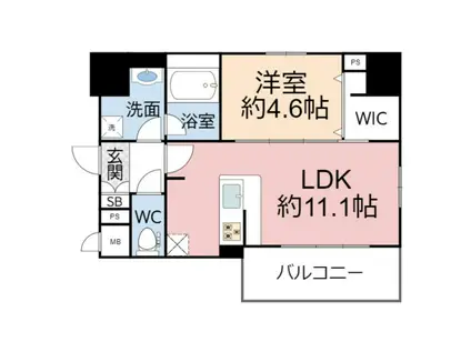 サンマルベリー扇町(1LDK/9階)の間取り写真