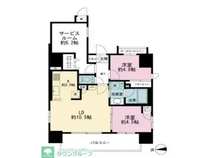 アークプラザ西日暮里(2LDK/5階)の間取り写真