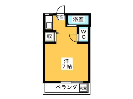 湘南エクセルハイツ(ワンルーム/1階)の間取り写真