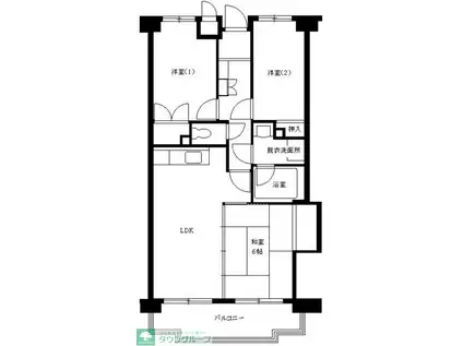 ロイヤルシティ四番館(3LDK/1階)の間取り写真