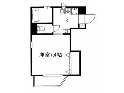 ティーマンション23(1K/4階)の間取り写真
