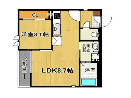 GRANDTICサンメゾン博多1(1LDK/1階)の間取り写真