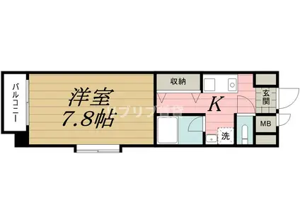 ベラジオII(1K/5階)の間取り写真