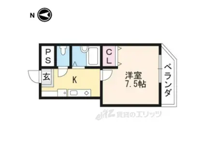 サンロイヤル藤ノ森(1K/2階)の間取り写真