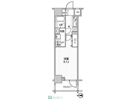 ステージグランデ錦糸町II(1K/5階)の間取り写真