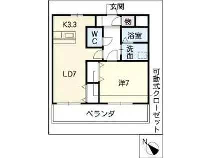 CASA FELICE(1LDK/1階)の間取り写真