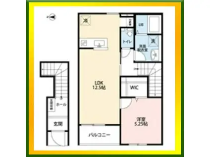 リーブルファイン小平仲町(1LDK/2階)の間取り写真