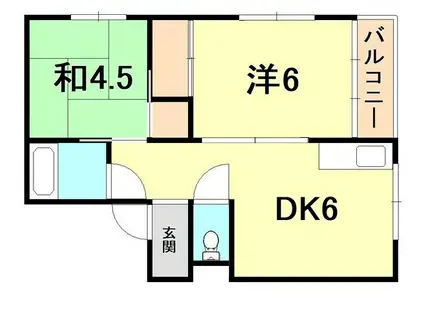 川崎マンション(2DK/3階)の間取り写真