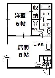 アイリス1.7(1DK/2階)の間取り写真