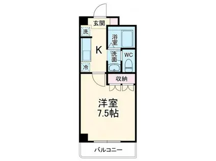 サニーフォレスト磯子(1K/2階)の間取り写真