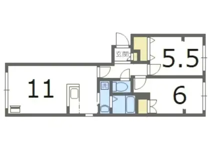 ノインフォーゲル(2LDK/3階)の間取り写真