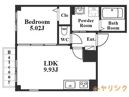 SUGARLOAF PARK 浅間町(1LDK/2階)の間取り写真