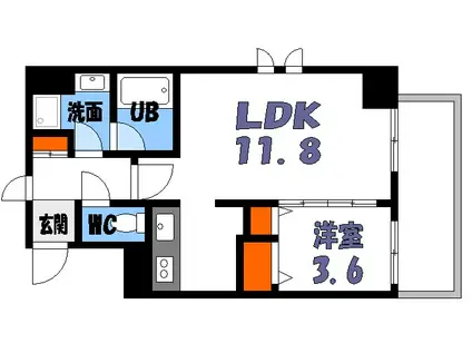 GRAND BELLFARE京橋(1LDK/8階)の間取り写真