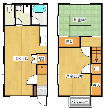 サンパーク洋光台(2LDK/1階)の間取り写真