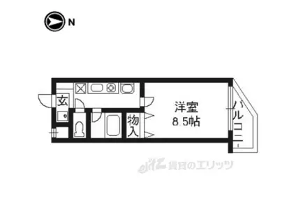 レ・タンドゥ・ラ・メールCKⅣ(1K/8階)の間取り写真