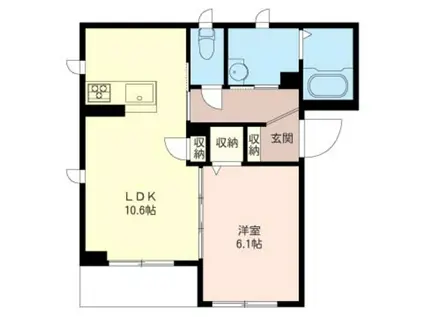 ベレオ相模大野(1LDK/1階)の間取り写真