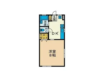 ハイツKIYO A(1K/2階)の間取り写真