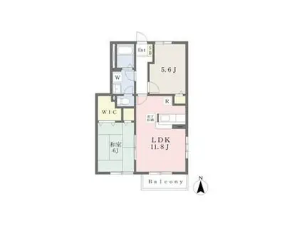 サンシティ A(2LDK/1階)の間取り写真