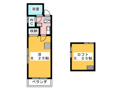 メゾンエスポワール(1K/2階)の間取り写真