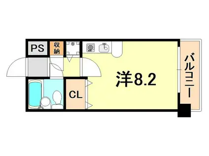 グランデール新神戸(ワンルーム/3階)の間取り写真