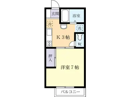 コーポヒロ(1K/2階)の間取り写真