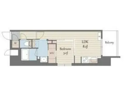 S-RESIDENCE天満橋AR(1LDK/4階)の間取り写真