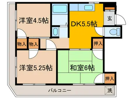 エクセレント(3DK/3階)の間取り写真