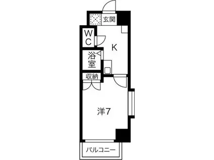 シティライフ名駅(1K/2階)の間取り写真