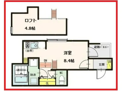 ジーレジデンスコイワ(ワンルーム/1階)の間取り写真